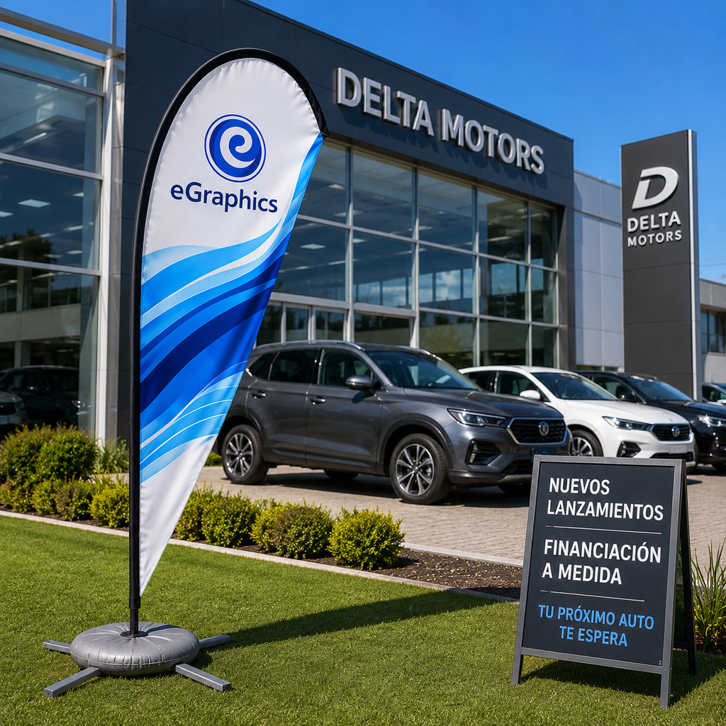 Fly Banner Gota Personalizado Mástil de Fibra de Vidrio - Imagen 5